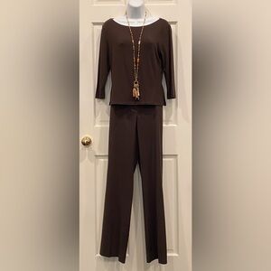 Ralph Lauren dark brown boat neck top
